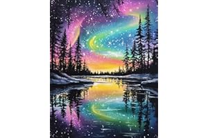 HKLIOPU Diamond Painting Kits for Adults Kids,Northern Lights and Landscape Full Drill Diamond Art, Animal 5D Diamond Art Kit for Home Wall Decor,30x40cm