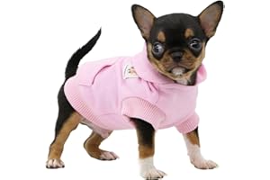LOPHIPETS Hunde Baumwolle Hoodies Sweatshirts für kleine Hunde Chihuahua Welpen Kleidung kaltes Wetter Mantel Rosa/XS