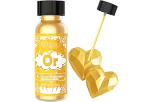 SIGWONG Paillettes Comestibles, 40g Liquide Colorant Alimentaire Paillette Alimentaire Peinture, Liquide Paillette Alimentaire pour Gateau, Cocktail, Gâteaux, Biscuits, Bonbons, Boissons-Or