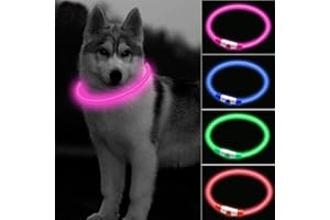 CCWW LED Leuchthalsband für Hunde USB Aufladbar LED Hundehalsband Stück hundehalsband Leuchtend Wiederaufladbares und Längenverstellbareres mit DREI Beleuchtungsmodi für Hunde und Katzen