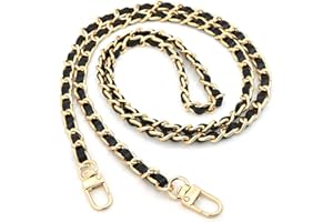 CCAIPU Taschenkette, Handtasche Kettenriemen Damen Taschenkette Gold Metall Verstellbar Kette Trageriemen Trageriemen Umhängetasche Ersatz Handtasche Ketten (Gold/Schwarz-A)