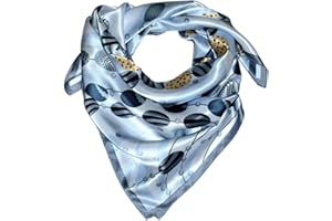 Lorenzo Cana Luxus Tuch fuer Jungen - aufwändig bedrucktes Tuch aus 100% Seide 90 cm x 90 cm harmonische blau Farben 8903233