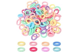 DAJING 200 Pcs Baby Hair Bands,Cotton Bobbles for Girls, High Elasticity, Candy Colors, Toddler Hair Bands, 2.5 CM Diameter
