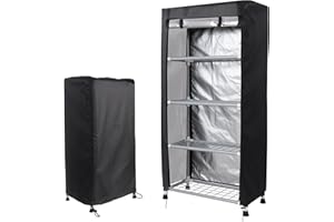 Klmnop Storage Shelf Cover Fits Racks, Waterproof/Dustproof Storage Shelving Unit Cover with Zipper, Wire Rack Covers for Home, Office, Garage 36" L X 18''W X 72''H(Black)