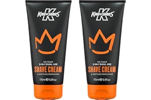 King of Shaves 2-in-1 Shaving Cream & Face Moisturiser for Men Shave Care | TWIN-PACK | Shaving Cream for Men | Shaving Kit for Men | Shaving Soap | Shave Cream