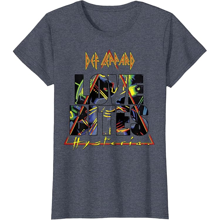 T-shirt Officiel Def Leppard 'Hysteria Album' Noir - Neuf Avec étiquettes, Coton, Coupe Regular