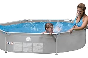 Happy People Pool 240x51 Steel Frame-Piscina Redonda (240 x 51 cm), Color Gris (77518)