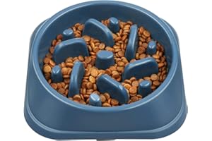 MILIWAN Ciotola per Cani Anti Ingozzamento Ciotola Cane per Lenta Assunzione del Cibo per Animali Domestici, Slow-Eating Bowl per Cani e Gatti (Blu Scuro)