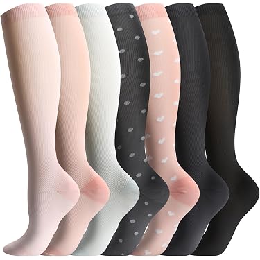 2 Paia Calze Compressione Graduata Uomo E Donna 20-30 mmHg per Sportive, Running, Trekking, Recupero, Viaggio in Aereo, Antitrombo, Vene Varicose (Blu Grigio, L-XL