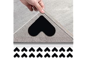 WATEFOER Adesivi Antiscivolo per Tappeti, 16 Pezzi Rug Gripper Riutilizzabile e Iavabile Tappeto Gripper Adesivo Antiscivolo Sottotappeto Ideale ai Tappeto Gripper per Il Bagno Della Cucina