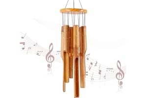 RDUTUOK Carillon à vent commémoratif en bambou – Grand carillon à vent en bois pour intérieur et extérieur – Carillon éolien de 81,3 cm pour jardin, cour, terrasse et décoration d'intérieur