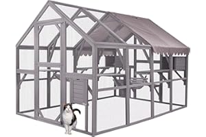 MaxxPet Grande Cage à Chat - Chat Run - Volière Chat - Quartier pour Chat - 280x188x188cm