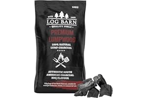 LOG-BARN Log Barn Restaurant Grade Lumpwood Charcoal (1 x 10Kg Bag). Lump Wood Charcoal for BBQs & Catering. Long-Burning Large Charcoal Pieces for Cooking - Genuine Log Barn Barbecue Charcoal