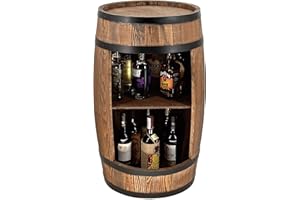 CREATIVE COOPER Barril de Madera para casa – Armario de Vino en Estilo Retro – Barril de Vino como botellero – Estante de Vino de Madera – Barra de Madera de 80 cm – Madera de coniferas – Muebles Elegantes (wengué)