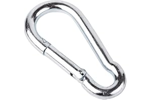 MARCOPOL (Pack of 4 pcs) Snap Galvanised Steel Carabiner Hook 7 x 70 mm DIN 5299 Spring-Loaded Closure karabiner Clip (4)