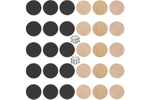 ifundom 30 Pièces De Pièces De Backgammon en Bois Pièces De Dames en Bois Massif Jeu De Jetons De Table De Jeu De Société Petits Dames De Backgammon De 19 Mm avec Accessoires De Jeu De