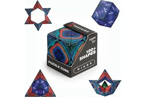 SHASHIBO Shape Shifting Box - Wielokrotnie Nagradzana, Opatentowana Kostka Fidget Cube z 36 Magnesami Ziem Rzadkich - Przekształcająca się w Ponad 100 Kształtów (Wings)
