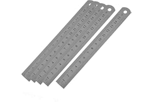 Aexit Lot de 5 réglets en acier inoxydable Mesures double face 15 cm 186I610