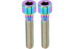 AKOZON Bicicleta de husillo de tornillo, 2 PZS. piezas M6x30mm Bicicleta Manillar vástago de pernos de Montaña, bicicleta de carretera Auricular tornillos de cabeza (Iridiscente de color) M6 x 30 mm, aleació