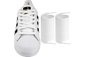 ENDOTO 8MM Płaskie Sznurowadła do Adidas Superstar Butów Trampki Sneakersy, Sznurowadeł Zamiennik do Buty Sportowe Shoelaces Replacement