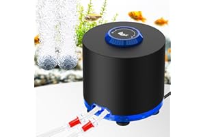 AQQA Aquarium Air Pump,360/h Powerful Fish Tank Air Pump- Sufficient Oxygen Supply, 3W Ultra Quiet Fish Tank Bubbler for Aquariums up to 300L
