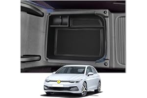 CDEFG Compatible with VW Golf 8 MK8 GTI GTD GTE UK Car Centre Console Golf MK8 Armrest Collection Tray Car Multifunctional Storage Box Organiser Interior Golf 8 Accessories (Black)
