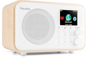 Audizio Vicenza radio Internet DAB Radio con Bluetooth 5.1 con telecomando, WLAN, batteria da 10 ore, linea out, radio da cucina, FM/FM, cavo di ricarica USB-C – DAB Plus Radio in bianco
