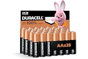 Duracell AA Alkaline Batteries,Pack of 28 - Last up to 100% longer