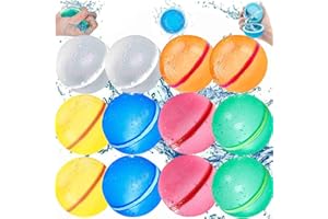 JGYCVBU 12 Stück Wiederverwendbar Wasserballons, Schnell Befüllbar, Selbstschließend, Wasserspielzeug Kinder Outdoor, für Kinder, Erwachsene, Strand, Poolparty, Wasserschlacht