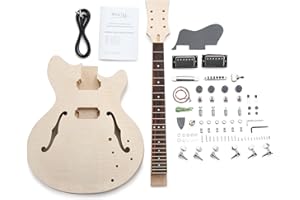 Rocktile DIY HB Bausatz E-Gitarre - "Do-it-yourself" Bausatz HB-Style - Korpus: Paulownia - Hals: Ahorn geleimt - Griffbrett: Blackwood