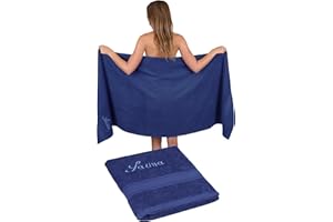 ‎BETZ Betz 2 Stück Saunatücher Saunatuch Set Größe 80x200 cm XXL Sauna Handtuch Weich Groß Frottee France 100% Baumwolle Farbe: Marine