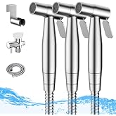 Handheld Bidet Sprayer Brushed Gold Warm Water, WiPPhs Stainless Steel Bidet Hand Held Sprayer for Toilet with Brass Hot and Cold Mixing Valve, WI9138BG