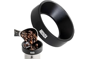 NEOUZA Anillo de embudo manual para molinillo de café, compatible con la mayoría de molinillos de mano, accesorios de aluminio para verter sobre café (negro)