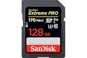 SanDisk Extreme PRO 128GB SDXC Memory Card up to 170MB/s, UHS-1, Class 10, U3, V30
