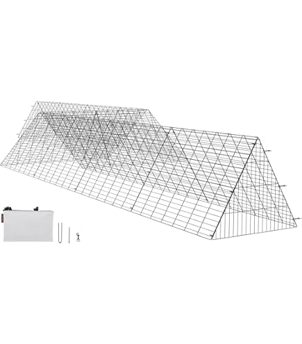 QEENTOE Hühnerstall Freilaufgehege – 3x1 M, Verzinkter Stahl, PE-Dach, PVC-Gitter, Inkl. Bodennägeln, Für Hühner, Kaninchen & Co.