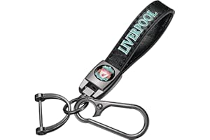 HNNGDL Car Keychain Keyring for Football Fans,Leather Car Key Chain Replacement Key Fob Holder,Souvenir Gifts for Men Women