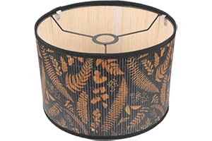 Angoily Abat-Jour En Bambou Imprimé, Abat Jour En Osier，ÉClairage RéTro Pour Lampes De Table Et Lustres, DéCoration ÉCologique Pour Salon Et Chambre