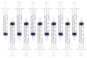 LUTER 12 Pièces 2ml Seringues en Plastique, sans Seringue à Aiguille avec Mesure pour Expérience Scientifique Distribution Mesure de Liquides Alimentation d'animaux de Compagnie