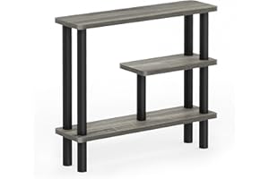 Furinno Turn-N-Tube Scaffale, Legno, Rovere Francese Grigio/Nero, taglia unica