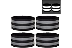 Donluhu Fahrrad Hosenklammer Reflektorband, 30/40/48CM, 5cm Breit, Schwarz Hosenschutz Fahrrad für Joggen Outdoor