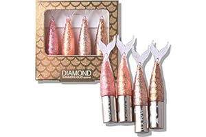 BEAUTY SEARCHER Set di eyeliner con glitter liquido a 4 colori, eyeliner a sirena con diamante metallico luccicante, set di trucco per eyeliner colorato scintillante a lunga durata impermeabile