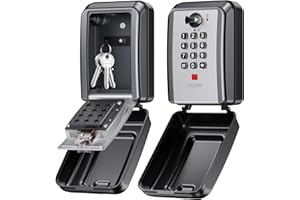 Mohard Cassetta Chiavi Codice, Parete Key Box 12 Cifre Combinazione, Locker Chiavi Password Ripristinabile, Resistente Cassetta Sicurezza Armadietti Portachiavi DIY Cassaforte per Casa/Ufficio/Garage