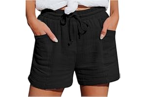 AEGJEGVD Short Femme Été Grande Taille Shorts et Bermudas avec Poches Cordon de Serrage Pantalon Court Elastique Confortable et Respirant ExtéRieur DéContractéE Vetements Mode Short de Sport Jogging Pas Cher