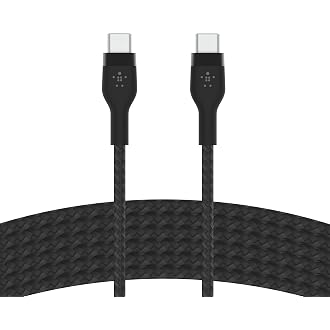 Belkin BoostCharge Pro Flex Braided USB Type C to C Cable (3M/10FT), USB-IF Certified Power Delivery PD Fast Charging Cable for MacBook Pro, iPad Pro