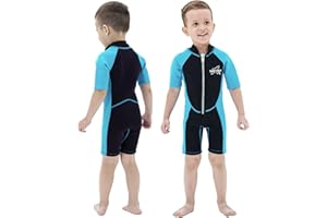 NATYFLY Kids Shorty Neoprenanzug 2.5mm Kinder Neopren Thermal Badeanzug UV-Schutz Badeanzüge für Mädchen Jungen One Piece Wetsuits