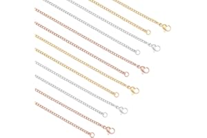 UNICRAFTALE 6pcs 3 Colores 50cm Collar de Cadena de Acero Inoxidable con Cierres de Garra de Langosta Metal Unisex Estilo Casual Collares de Cadena Conjuntos de Collares de Cadena para Fabricación