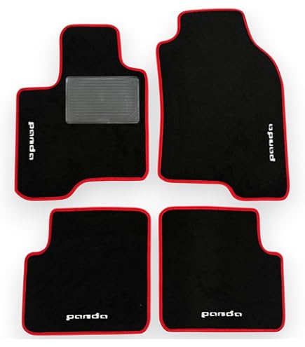 Tappetini Auto Per Fiat Panda 2012 - Nero Con Logo Ricamato, 2 Pin Di Sicurezza, Made In Italy - Foto 4