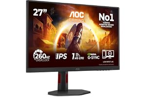 AOC 27G4ZR 27" FHD Monitor 260Hz Fast IPS Panel 0.3ms MPRT Adaptive Sync HDR10 G-Sync kompatibel höjdjustering (1 920 x 1 080, 2 x HDMI 2.0, DisplayPort)