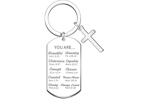 WTOPP Christian Keyring Gifts Bible Verse Keyring Baptism Gifts Inspirational Religious Gifts Communion Gifts Christian Gifts for Women Girls Graduation Gifts