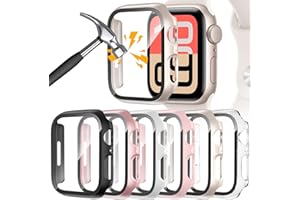 HAANILKYI 6 Stück Schutzhülle mit Displayschutzfolie Kompatibel mit Apple Watch SE 3(2025) / SE 2 Series 6 5 4 40mm, Rundum Ultradünne Hard Hülle Kratzfest Schutzhülle für iWatch 40 mm